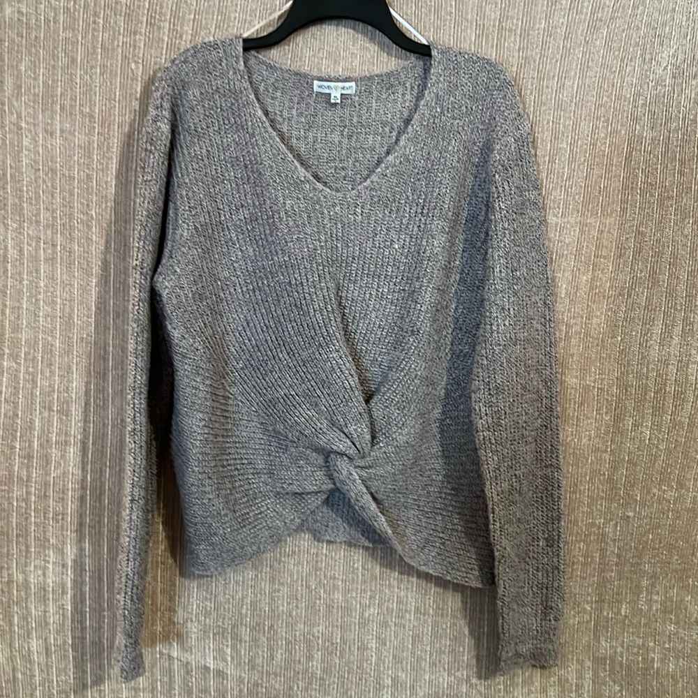 Woven heart sweater
